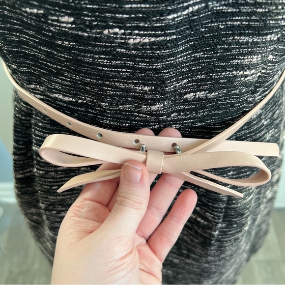 The Limited Tweed Bow Belted Fit and Flare Dress | Size 6 - Picture 8 of 11